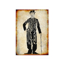 Bedeko Charlie Chaplin Mdf Poster 35 Cm X 50 Cm