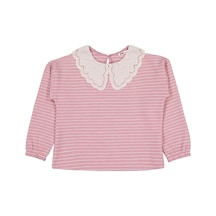 Civil Girls Çizgili 6-9 Yaş Sweatshirt - Pembe Gül Kurusu