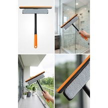Thentech Mikrofiber Süngerli Ve Çekçekli Çok Amaçlı Cam Silme Aparatı Pratik Temizleyici