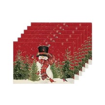 Ulzyvf Yıkanabilir Noel Masa Örtüsü Seti - 6pc 12x18cm Kırmızı Tatil Örtüsü Kırmızı