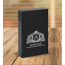 Bk Gift Kişiye Özel Siyah Slim Boy Metal Sigara Kutusu-13