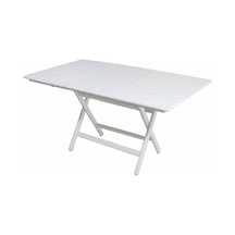 Atina 80x140 Katlanabilir Ahşap Bahçe Balkon Masası -Beyaz
