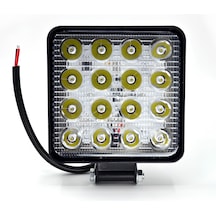 Çalışma Lambası 10v-30v 48w 16 Led Kare 2,2cm İnce Kamyonet Traktör Uzun Ömürlü