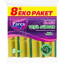 Parex Klasik Yeşil Sünger Oluklu 8'li