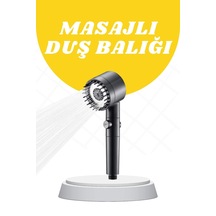 Duş Başlığı Yüksek Basınçlı Masaj Taraklı 3 Kademeli - Lisinya Siyah