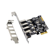 Xindoker Pcı-e 1x/4x/8x/16x Usb 3.0 Gen1 4 Portlu Genişletme Kartı, 5gbps Hız, 2a Besleme, 2u Alçak Profili Braket, Siyah - Nec720201 Çipi