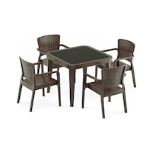 Bintaşmobilya Dört Kişilik Dış Mekan Bahçe Masa Sandalye Takımı Venge