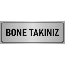 Metal Yönlendirme Levhası, Departman Kapı İsimliği Bone Takınız 10x20 cm Gümüş Renk