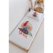 İsme Özel %100 Pamuk Bebek Ve Çocuk Tek Kişilik 165 X 225 Cm Pike Takımı-deniz Kızı Beyaz