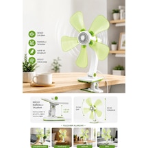 Waldern Taşınabilir, Sessiz Akrobat - Klipsli Fan - Masa Üstü Yeşil Vantilatör - 32 Cm & 180 Eğim