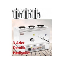 Mizan Üç Demlikli Pleytsiz Çay Kazanı 40 Lt -3 Adet Demlik (487430885)