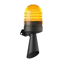 Mesan Led Flaşör 2 Ses Borulu Elektronik Siren Turuncu 24vdc Ms 5826.3.24vdc