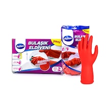 M Beden Temizlik Ve Bulaşık Eldiveni - Doğal Pamuk Astarlı - Plastik Renkli