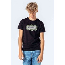 Beetlejuice Logo Baskılı Unisex Çocuk Siyah Tshirt