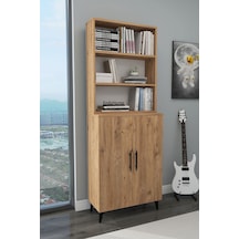 Enda Home Oras 6 Raflı 2 Kapaklı Dolaplı Kitaplık Atlantik Çam