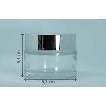 Krem Kutusu 50 ML 2 Adet Şeffaf Gri Kapaklı Kavanoz