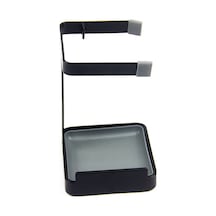 Cbtx Tencere Kapağı Standı Tutucu Karbon Çelik Çorba Kepçesi Depolama Rafı Stil B Siyah