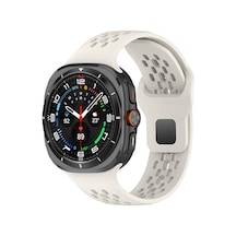 Samsung Galaxy Uyumlu Watch Ultra 47mm Omsy Krd-119 Delikli Tasarım Silikon Kordon-starlight