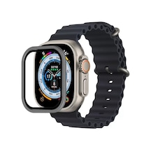 Newface Apple Watch Ultra 49mm Alüminyum Kasa Cam Ekran Koruyucu - Gri