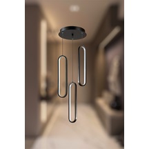 Modern Siyah 3 Lü Sarkıt Nordic 3 Renk Led Avize Siyah