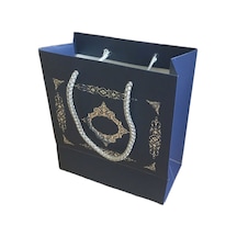 Karton Ipsaplı Çantası Saray Desenli Gümüş 15X17X8 10 Adet N11.4469