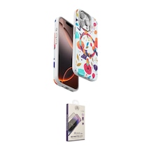 Cep 20-26 Apple Uyumlu İphone 14 Pro Max Kılıf Siluet Doku İkili Koruma Seti Najmaddin Beyaz