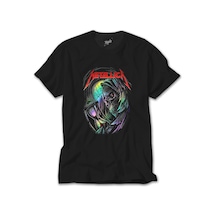 Metallica Rainbow Skull Time Siyah Tişört Siyah