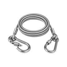 Hubrendy Sh Sunup Sn-38106 2 Metre Çelik Köpek Bağlama Halatı Kilitli Karabina Pvc Kaplamalı