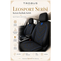 Hyundai Getz 2002-2009 Uyumlu Leosport Serisi Siyah Mavi Ortopedik Keten Koltuk Kılıfı