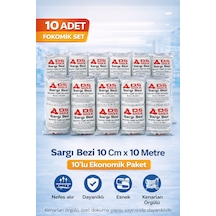 Sargı Bezi 10x10 Metre 10 Lu Paket Kenarları Örgülü Özel Dokuma Ds Sağlık Elastik Bandaj