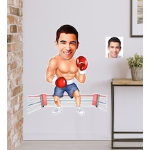Kişiye Özel Bay Boksör Karikatürlü Duvar Sticker 50X70CM