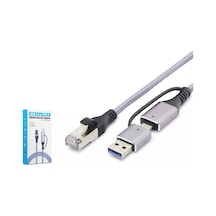 Hadron Hdx7876 Usb 3.0 Ve Type-c Gigabit Ethernet Adaptörü 1000 Mbps - Gri