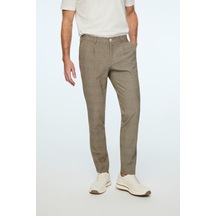Morven Erkek Kahve Poliviskon Trend Ekoseli Slim Fit Pantolon 26ms003026400 Kahve