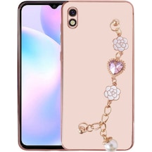 Redmi 9a Kılıf El Tutamaçlı Kamera Korumalı Klfs Taka Silikon Kapak - Pembe Pembe