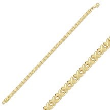 Sıralı X Altın Bileklik Altın