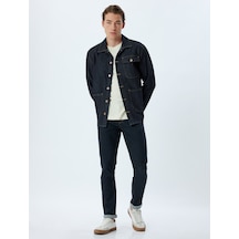 Koton Kot Ceket Gömlek Yaka Cep Detaylı Pamuklu Koyu İndigo 5wam50013ıd Indıgo