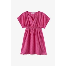 Penti Koyu Pembe Kız Çocuk Brode Kaftan Pn91