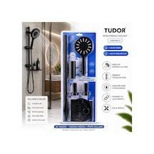 Vakumlu - Siyah Lüx Sürgülü Duş Seti 5570