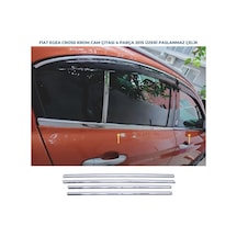 Ebal Otomotiv Fiat Egea Cross Krom Cam Çıtası 4 parça 2015 ve üzeri P.Çelik