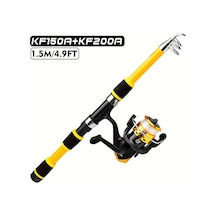 Taşınabilir Ve Dayanıklı Teleskopik Baitcasting Olta 5,9 Ft Sarı