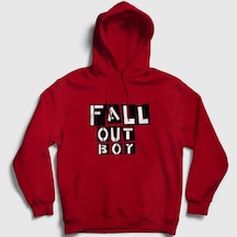 Presmono Unisex Boxes Fall Out Boy Kapüşonlu Sweatshirt Kırmızı