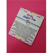 Gümüştel El Sanatları Sertifikalı Opal Taşı Bileklik Ip Ayarlamalı Makrome Çok Renkli