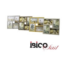 İbico İ12-035 Ahşap Resim Çerçeve 10x15cm 4"x6" 4'lu Birleşik Lüx Bambu Aile Foto - 24'li Paket