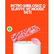 Retro Tarz Bluetooth 5.1 Klavye Win/osx/android/ios Uyumlu