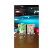 Buzlu Ice Matcha Latte Pink Latte Mum Kokulu Soya Wax 2 Li Yeşil