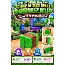 Çimen Desenli Infinity Cube Sonsuz Küp Hareketli Stres Küpü Katlanabilir Fidget Oyuncak 1 Adet Tr