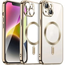 Newface Apple iPhone Uyumlu  13 Kılıf Kross Magneticsafe Kapak Gold