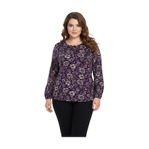 Wearon Kadın Yumoş Yaka Bağcıklı Modelli Bluz Bgl-st05137 Mürdüm