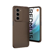 Xiaomi Redmi 15 4g Auto Focus Karbon Kapak - Kahverengi A11f3