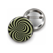 Vintage 2 - Zeytin Yeşili Çift Spiral - 58mm Rozet Çok Renkli